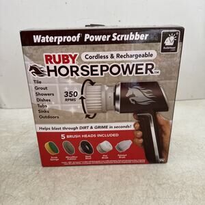 Ruby Horsepower Handheld Cordless Rechargeable Spinning Power Scrubber